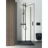 Oltens Hallan sprchový kout 80x100 cm, obdélníkový, dveře se zástěnou, matná černá/průhledné sklo, 20201300 zdj.4