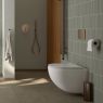 Set of Oltens Hamnes OneForm Stille wall-mounted PureRim WC bowl with the Ovan Slim soft close toilet seat, white 42049000 zdj.2