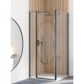 Oltens Hallan sprchový kout 100x90 cm, obdélníkový, dveře se zástěnou, matná černá/průhledné sklo, 20205300 zdj.4