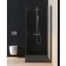 Oltens Rinnan sprchový kout 100x90 cm, obdélníkový, dveře se zástěnou, matná černá/průhledné sklo, 20219300 zdj.4