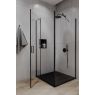 Oltens Hamnes flush-mounted mixer tap with 30 cm Vindel rainfall shower head and Ume shower set, matte black 36607300 zdj.3