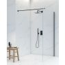 Oltens Bo Walk-In ścianka prysznicowa 100 cm czarny mat/szkło przezroczyste 22002300 zdj.6