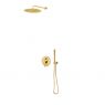 Set of Oltens Molle flush-mounted mixer tap with 30 cm Vindel rainfall shower head, the shower set included, brushed gold 36600810 zdj.1