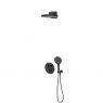 Oltens Onega concealed bath and shower mixer set with Regna rain shower head and Luva EasyClick 3-function hand shower, matte black 36070300 zdj.2