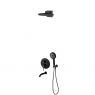 Oltens Rann concealed bath and shower mixer set with Vann rain shower head and Havis EasyClick 3-function hand shower, matte black 36074300 zdj.2