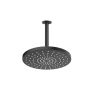 Oltens Pluva Aera deszczownica 25 cm okrągła z ramieniem sufitowym czarny mat 36097300 zdj.1