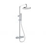 Oltens Molle shower set with a round rainfall shower head, chrome finish 36504100 zdj.1