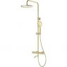 Oltens Vatten Numa nástěnná vanová a sprchová souprava s termostatickou baterií a hlavovou sprchou, zlatá 36507800 zdj.1