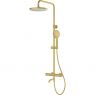 Oltens Vatten Numa nástěnná vanová a sprchová souprava s termostatickou baterií a hlavovou sprchou, kartáčované zlato 36507810 zdj.1
