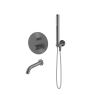 Oltens Hamnes set: concealed mixer tap with Molle bath spout and Ume shower head, graphite, 36609400 zdj.1