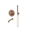 Oltens Hamnes set: concealed mixer tap with Molle bath spout and Ume shower head, brushed copper, 36609610 zdj.1