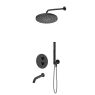 Oltens Katla set: concealed thermostatic mixer with Molle bath spout, 25 cm Pluva rain shower head and Ume hand shower, matt black 36641300 zdj.1