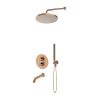 Oltens Katla-Set: Thermostat-Unterputzarmatur mit Molle-Badewannenauslauf, 25 cm Pluva-Regendusche und Ume-Handbrause, gebürstetes Kupfer, 36641610 zdj.1