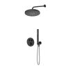 Zestaw Oltens Onega bateria wannowo-prysznicowa podtynkowa termostatyczna z deszczownicą 25 cm Pluva i kompletem prysznicowym Ume czarny mat 36655300 zdj.1