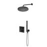Zestaw Oltens Onega (S) bateria wannowo-prysznicowa podtynkowa termostatyczna z deszczownicą 25 cm Pluva i kompletem prysznicowym Ume czarny mat 36657300 zdj.1