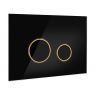 Oltens Lule splachovací tlačítko, skleněné, černá/matná zlatá/černá 57203300 zdj.1