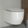 Satz Oltens Holsted wandmontiertes PureRim-Toilettenbecken mit SmartClean-Schicht mit langsam schließendem Toilettensitz, weiß 42517000 zdj.8