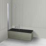 Oltens Langfoss Sela zestaw wanna prostokątna 140x70 cm akrylowa czarny mat z parawanem nawannowym 115 cm 2-częściowy chrom 18000300 zdj.1