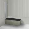 Oltens Langfoss Sela zestaw wanna prostokątna 140x70 cm akrylowa czarny mat z parawanem nawannowym 115 cm 2-częściowy chrom 18000300 zdj.2