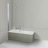 Oltens Langfoss Sela zestaw wanna prostokątna 140x70 cm akrylowa biały mat z parawanem nawannowym 115 cm 2-częściowy chrom 18000900 zdj.1
