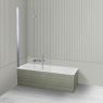 Oltens Langfoss Sela zestaw wanna prostokątna 150x70 cm akrylowa biała z parawanem nawannowym 115 cm 2-częściowy chrom 18001000 zdj.1