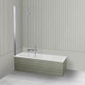 Oltens Langfoss Sela zestaw wanna prostokątna 160x70 cm akrylowa biała z parawanem nawannowym 115 cm 2-częściowy chrom 18002000 zdj.1