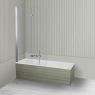 Oltens Langfoss Sela zestaw wanna prostokątna 160x70 cm akrylowa biały mat z parawanem nawannowym 115 cm 2-częściowy chrom 18002900 zdj.1