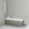 Oltens Langfoss Sela zestaw wanna prostokątna 170x70 cm akrylowa biała z parawanem nawannowym 115 cm 2-częściowy chrom 18003000 zdj.1