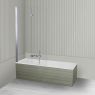 Oltens Langfoss Sela zestaw wanna prostokątna 170x70 cm akrylowa biały mat z parawanem nawannowym 115 cm 2-częściowy chrom 18003900 zdj.1