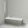 Oltens Langfoss Sela zestaw wanna prostokątna 170x75 cm akrylowa biała z parawanem nawannowym 115 cm 2-częściowy chrom 18004000 zdj.2
