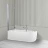 Oltens Delva Sela zestaw wanna wolnostojąca narożna 170x80 cm akrylowa lewa biała z parawanem nawannowym 115 cm 2-częściowy chrom 18005000 zdj.1