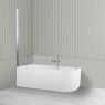 Oltens Delva Sela zestaw wanna wolnostojąca narożna 170x80 cm akrylowa lewa biała z parawanem nawannowym 115 cm 2-częściowy chrom 18005000 zdj.2