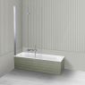 Oltens Lykke Sela zestaw wanna prostokątna 150x70 cm akrylowa biała z parawanem nawannowym 115 cm 2-częściowy chrom 18010000 zdj.1