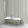Oltens Lykke Sela zestaw wanna prostokątna 150x70 cm akrylowa biała z parawanem nawannowym 115 cm 2-częściowy chrom 18010000 zdj.2