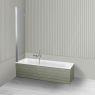 Oltens Lykke Sela zestaw wanna prostokątna 160x70 cm akrylowa biała z parawanem nawannowym 115 cm 2-częściowy chrom 18011000 zdj.2