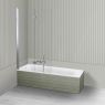 Oltens Lykke Sela zestaw wanna prostokątna 170x75 cm akrylowa biała z parawanem nawannowym 115 cm 2-częściowy chrom 18013000 zdj.1