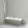 Oltens Lykke Sela zestaw wanna prostokątna 170x75 cm akrylowa biała z parawanem nawannowym 115 cm 2-częściowy chrom 18014000 zdj.1