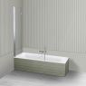 Oltens Lykke Sela zestaw wanna prostokątna 170x75 cm akrylowa biała z parawanem nawannowym 115 cm 2-częściowy chrom 18014000 zdj.2