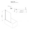 Oltens Fulla single panel bath screen 85 x 140 cm chrome/transparent glass 23102100 zdj.2