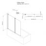 Oltens Fulla 2 panel bath screen 98 x 140 cm chrome/transparent glass 23204100 zdj.2