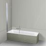 Oltens Lykke Sela set: rectangular bathtub 170x75 cm, white acrylic, with 115 cm two-piece bathtub screen, chrome 18013000 zdj.3