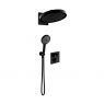 Oltens Onega (S) concealed bath and shower mixer set with Regna rain shower head and Luva EasyClick 3-function hand shower, matte black 36061300 zdj.1