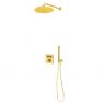 Zestaw Oltens Onega (S) bateria podtynkowa termostatyczna z deszczownicą 30 cm Vindel  i kompletem prysznicowym Ume złoto szczotkowane 36620810 zdj.1