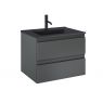 Oltens Vernal Set: Waschbecken mit Schrank 60 cm schwarz matt/grafitfarben matt 68036400 zdj.1