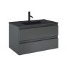 Oltens Vernal Set: Waschbecken mit Schrank 80 cm schwarz matt/grafitfarben matt 68037400 zdj.1