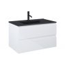 Oltens Vernal Set: Waschbecken mit Schrank 80 cm schwarz matt/weiß glänzend 68037000 zdj.1