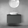 Zestaw Oltens Vernal szafka 80 cm podumywalkowa wisząca z blatem grafit mat/czarny marmur 68719400 zdj.1