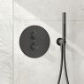 Oltens Katla flush-mounted thermostatic mixer tap with 30 cm Vindel rainfall shower head and Ume shower set, grapahite 36611400 zdj.4