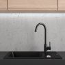 Oltens Gravan one-bowl granite sink with a short drainer 62x50 cm black matt 72102300 zdj.5